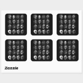 Carré Sticker d'art Monster Masques B & W - Halloween ré (Feuille)