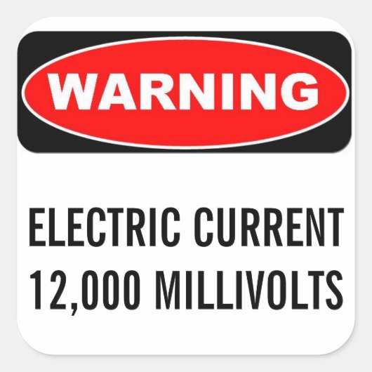 Carré Sticker d'avertissement 12000 MV (Devant)