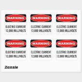 Carré Sticker d'avertissement 12000 MV (Feuille)
