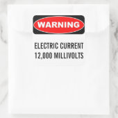 Carré Sticker d'avertissement 12000 MV (Sac)