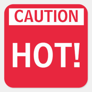 Carré Sticker d'avertissement à chaud