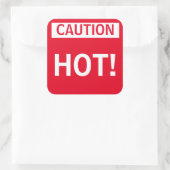 Carré Sticker d'avertissement à chaud (Sac)