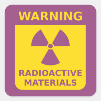 Carré Sticker d'avertissement de rayonnement