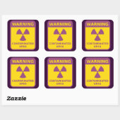 Carré Sticker d'avertissement de rayonnement (Feuille)