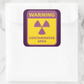 Carré Sticker d'avertissement de rayonnement (Sac)