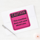 Carré Sticker d'avertissement pour petite prudence (Enveloppe)