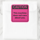 Carré Sticker d'avertissement pour petite prudence (Sac)