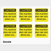 Carré Sticker d'avertissement pour petite prudence (Feuille)