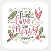 Carré Sticker de citation de l'enseignant de Noël (Devant)