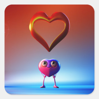 Carré Sticker de coeur