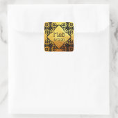 Carré Sticker de date initiale du Mariage Gold personnal (Sac)