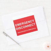 Carré Sticker de déconnexion d'urgence avec sous-titre e (Enveloppe)