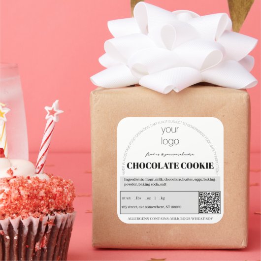 Carré Sticker de droit de chalet personnalisable (Fête)