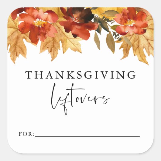 Carré Sticker de gauche Thanksgiving Leftovers automne (Devant)