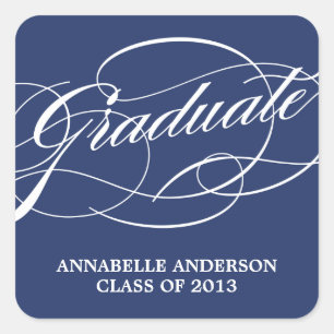 Carré Sticker de graduation de script de calligraphie