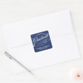 Carré Sticker de graduation de script de calligraphie (Enveloppe)