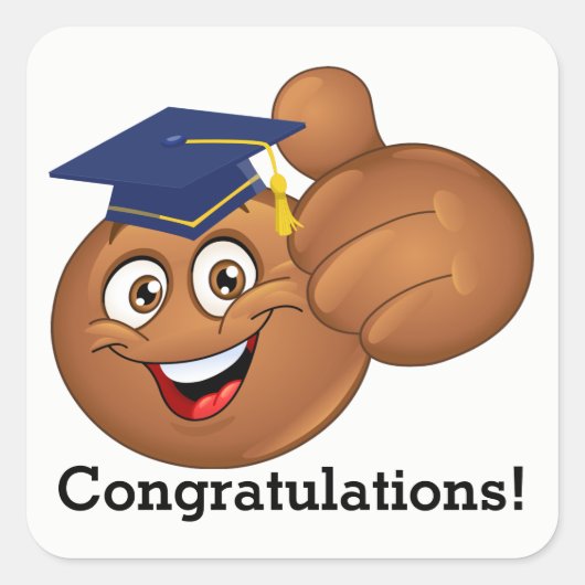 Carré Sticker de graduation de sourire (Devant)