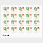 Carré Sticker de jardin aquarelle (Feuille)