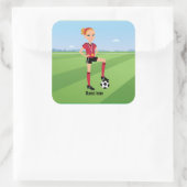 Carré Sticker de jeu de soccer pour fille (Sac)