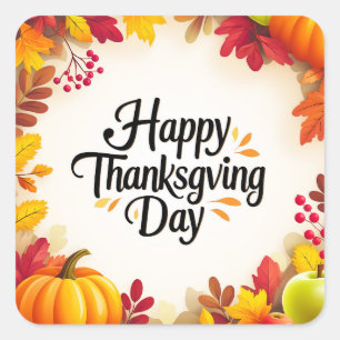 Carré Sticker de jour bon thanksgiving