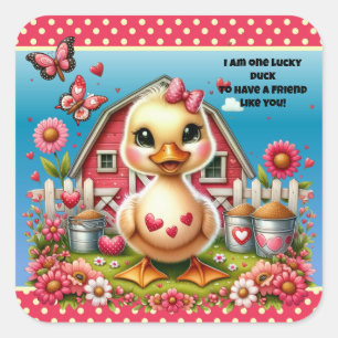 Carré Sticker de jour pour canard Valentines