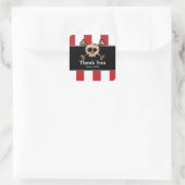 Carré Sticker de la partie pirate des os crâniens désesp (Sac)