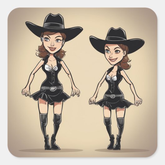 Carré Sticker de la petite robe noire (Devant)