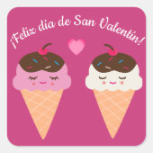 Carré Sticker de la Saint Valentin espagnol avec crème g (Devant)