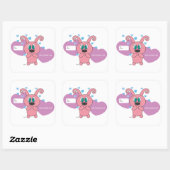 Carré Sticker de la Saint Valentin Pink Rollys (Feuille)