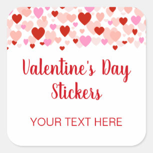 Carré Sticker de la Saint-Valentin Tags avec bordure car