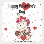 Carré Sticker de la Saint-Valentin Unicorn (Devant)
