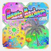 Carré Sticker de la saison père Noël Barbara Quadro (Devant)