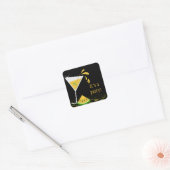 Carré Sticker de la soirée Cocktail de pastèque jaune (Enveloppe)