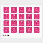 Carré Sticker de la soirée de bachelorette rose Zebra (Feuille)