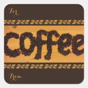 Carré Sticker de l'amoureux du café par RoseWrites