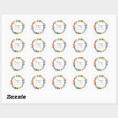 Carré Sticker de mariage floral brillant (Feuille)