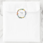 Carré Sticker de mariage floral brillant (Sac)
