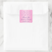 Carré Sticker de mariage préféré rose et violet 1,5" (Sac)