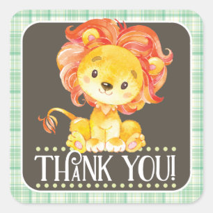 Carré Sticker de Merci de Lion Jungle