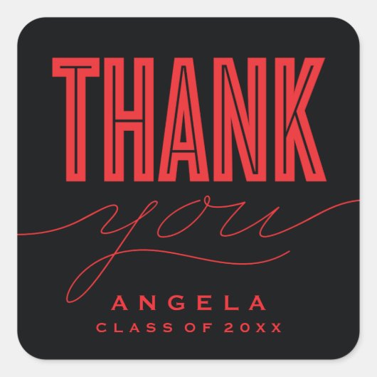 CARRÉ STICKER DE MERCI MODERNE ET GRAD SIMPLEMENT BOLD (Devant)