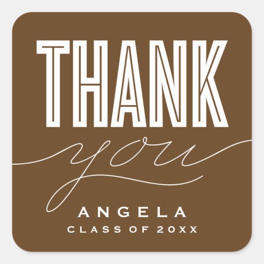 CARRÉ STICKER DE MERCI MODERNE ET GRAD SIMPLEMENT BOLD (Devant)