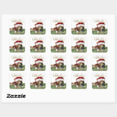 Carré Sticker de Noël avec ours grizzli (Feuille)
