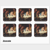 Carré Sticker de Noël de Bethléem Jésus Christ et Marie (Feuille)