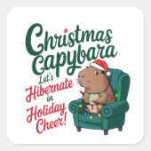Carré Sticker de Noël de Capybara (Devant)