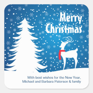 Carré Sticker de Noël des neiges
