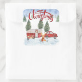 Carré Sticker de Noël du camping (Sac)