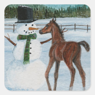 Carré Sticker de Noël du poulain Yummy Snowman