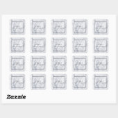Carré Sticker de Noël en marbre moderne minimaliste (Feuille)