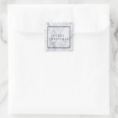 Carré Sticker de Noël en marbre moderne minimaliste (Sac)