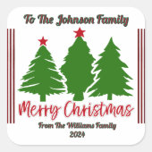 Carré Sticker de Noël Festif joyeux (Devant)